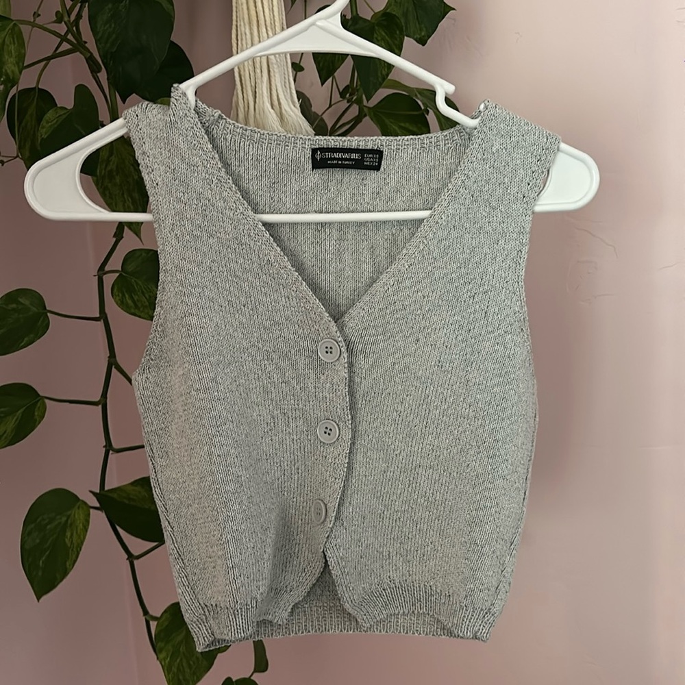 STRADIVARIUS - Light gray sweater vest